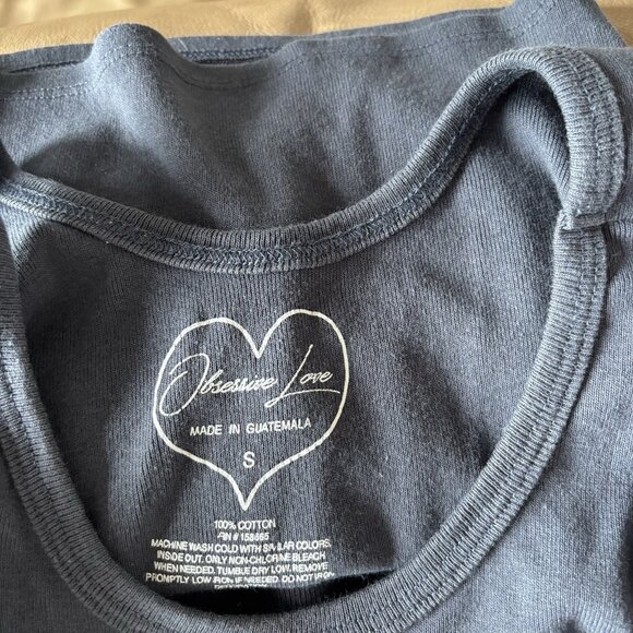 MALIBU ribbed Tank Top Crop Graphic Size SMALL California Y2K Beach Summer Boho - Picture 3 of 9